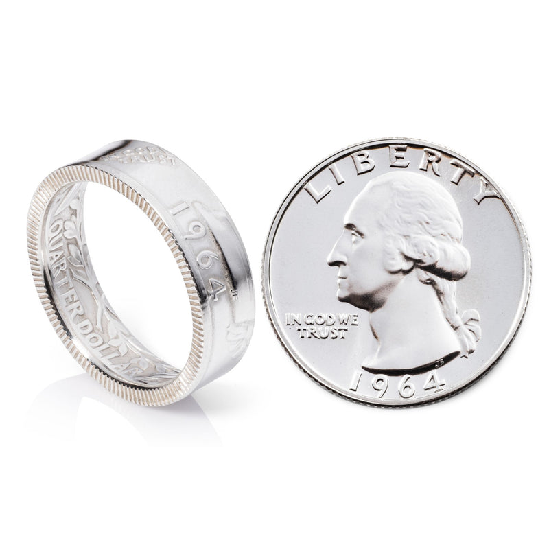 1964 Silver Quarter and Coin Ring