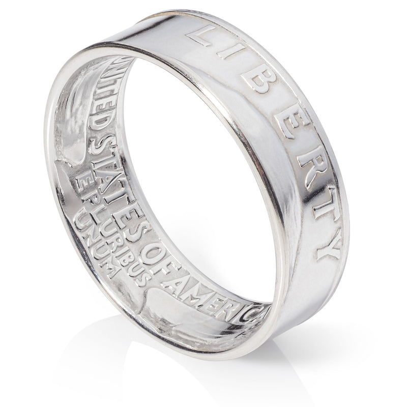 Silver Quarter Coin Ring