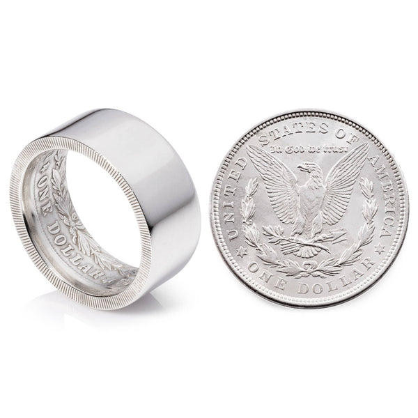 Genuine sale Size 16.5 Morgan Silver Dollar Handmade Coin Ring