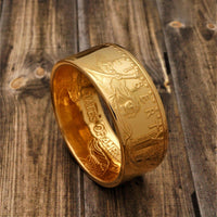 Gold Coin Ring American Eagle Ring Handmade from 22K Gold American Eagle Coin 1 oz - Polished Finish