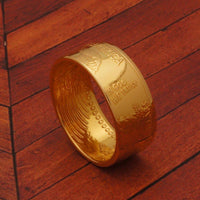 1/2 oz Gold American Eagle Coin Ring for Men Handmade from 22K Gold American Eagle Coin in a Polished Finish