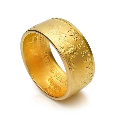 1 oz Gold American Eagle Ring Handmade from 22K Gold American Eagle Coin, Gold Coin Ring for Men