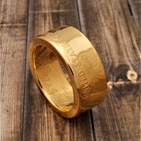 Gold Coin Ring American Eagle Ring Handmade from 22K Gold American Eagle Coin 1 oz - Polished Finish - Tails