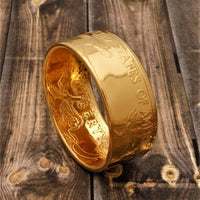Gold Coin Ring American Eagle Ring Handmade from 22K Gold American Eagle Coin 1 oz - Polished Finish - Tails