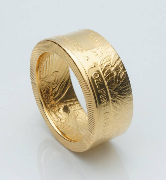 Gold eagle hot sale coin ring