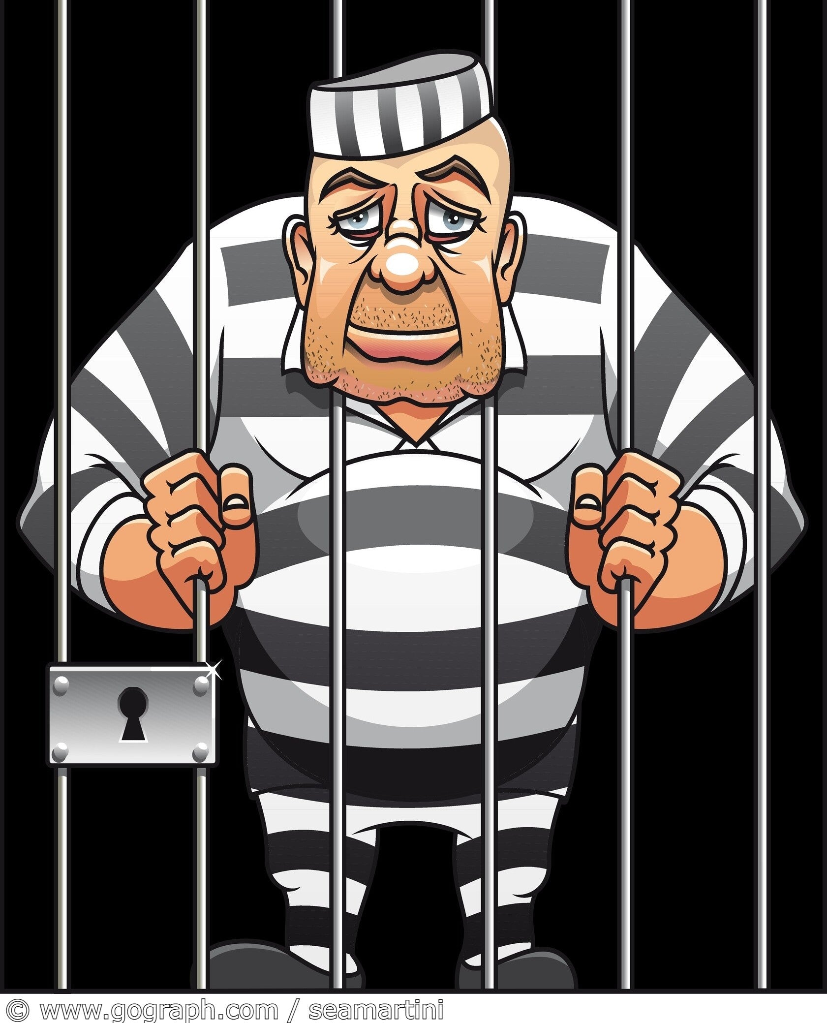 Cartoon image of a captured prisoner