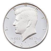 Silver Kennedy Inverted Coin Pendant: Deerskin Leather Necklace (1992-2018)