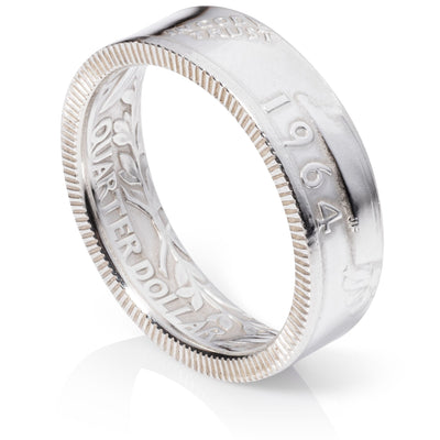 1964 Silver Quarter Coin Ring