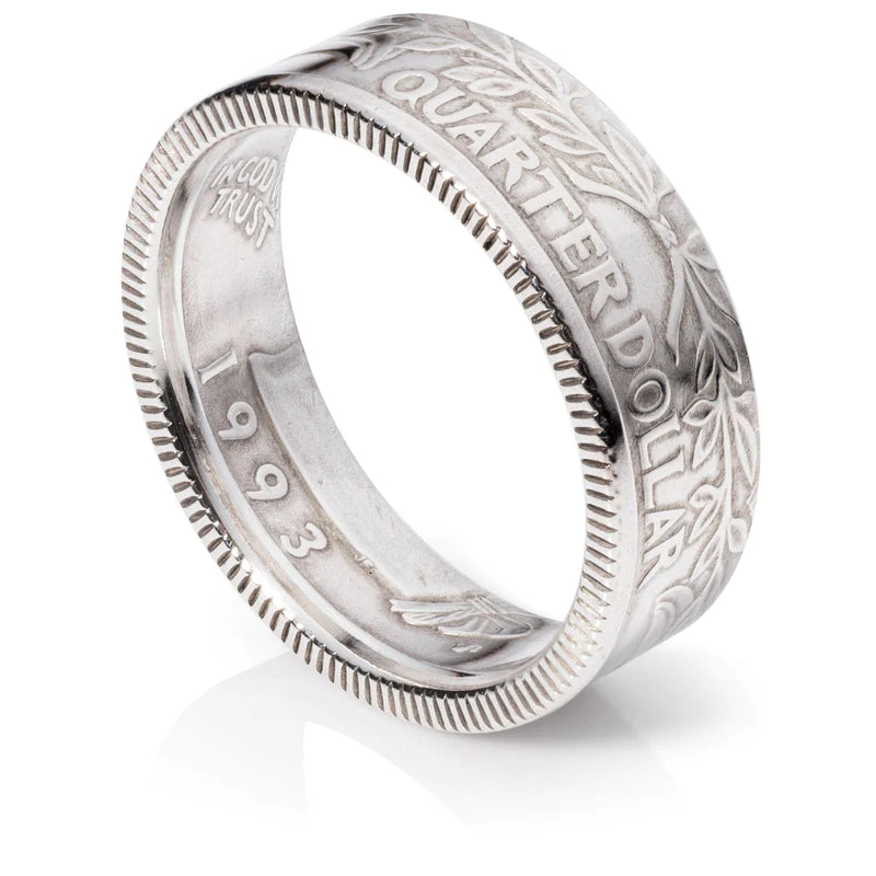 Ring made out of silver quarter coin