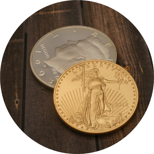 gold and silver coins