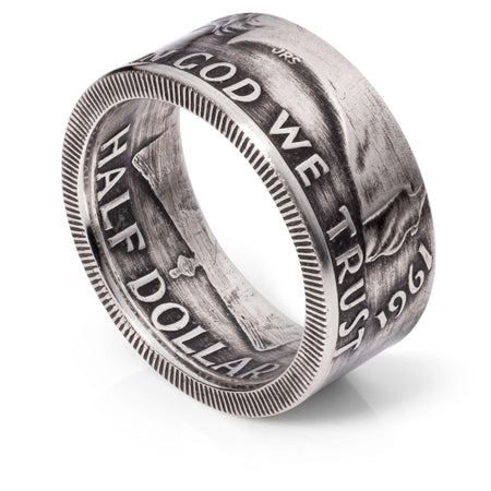 Men's Coin Ring: Franklin Half Dollar - Patina - 1948-1963