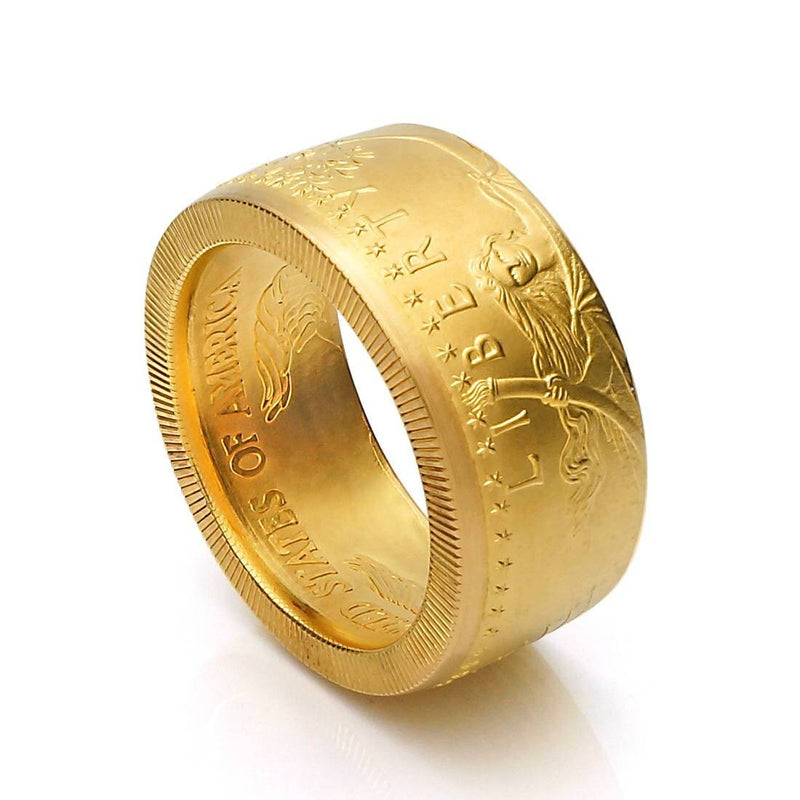 Men Coin ring in 18kt yellow gold with Fiorino , Florentine coin