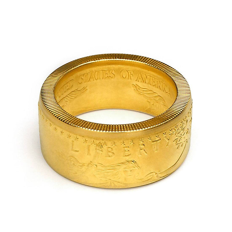 Men's Custom 14k Gold Ring featuring a Very Rare USA $1 Gold Coin and – Gem  of the Day