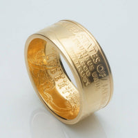 Type 2 - Gold Coin Ring American Eagle Ring Handmade from 22K Gold American Eagle Coin 1 oz - Polished Finish - Tails